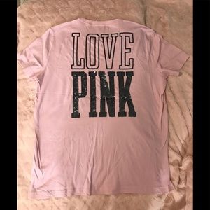 PINK Victoria's Secret Tops - PINK pink boyfriend fit tee w/sequin logo size L PINK Victoria's Secret Tops - PINK pink boyfriend fit tee w/sequin logo size L